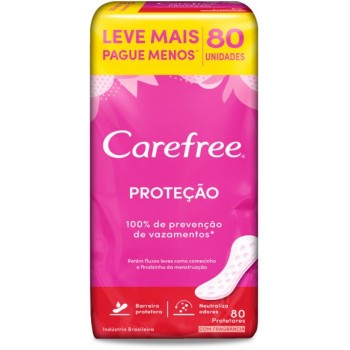 PROTETOR DIÁRIO CAREFREE PROTEÇÃO C/80 UNIDADE