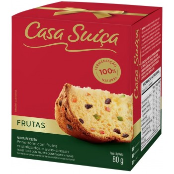PANETTONE CASA SUICA FRUTAS 80G