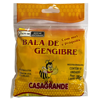 BALA DE GENGIBRE C/ MEL PROPOLIS CASAGRANDE 38G
