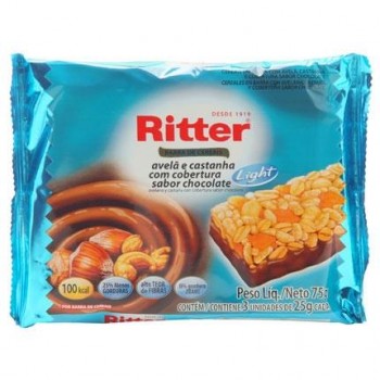 CEREAL BARRA RITTER LIGHT AVELÃ C/CHOC C/ 3 UND