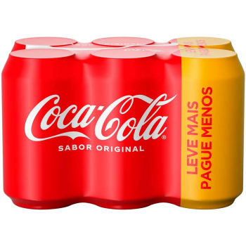 REFRIGERANTE COCA COLA LATA 350ML PACK C/6 UN