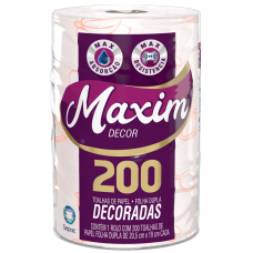 PAPEL TOALHA MAXIM DECORADA 200 FOLHAS C/ 1 ROLO