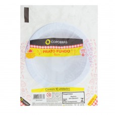 PRATO DESCARTAVEL COPOBRAS 15CM FUNDO C/10
