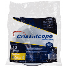 PRATO DESCARTAVEL CRISTALCOPO FUNDO 15 CM C/10