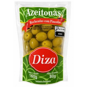 AZEITONA VERDE DIZA RECHEADA PIMENTAO SACHE 80G