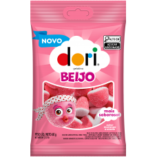 BALA DORI GELATINA BEIJO MORANGO E CREME 60 GR