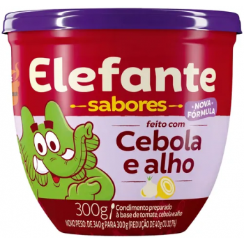 EXTRATO DE TOMATE ELEFANTE CEBOLA E ALHO POTE 300G