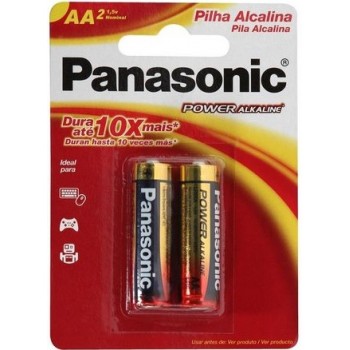 PILHA PANASONIC ALCALINA AA C/2UNIDADES