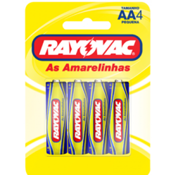 PILHA RAYOVAC PEQ AMARELINHAS AA SM C/4