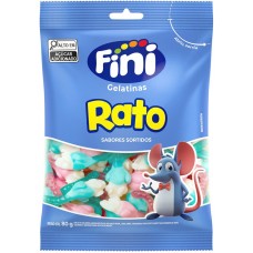 BALA FINI GELATINA RATO SABORES SORTIDAS 80 GR