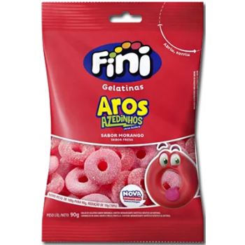 BALA FINI GELATINAS AROS DE MORANGO AZEDINHOS90 GR