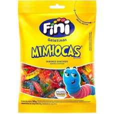 BALA FINI GELATINAS MINHOCAS SORTIDAS 90 GR