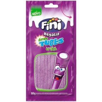 BALA FINI REGALIZ SOUR TUBES ACIDO UVA 80G