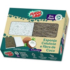 ESPONJA FLASH LIMP CELULOSE E FIBRA DE COCO C/ 2