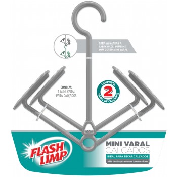MINI VARAL PARA CALÇADOS FLASH LIMP 2 PARES CINZA