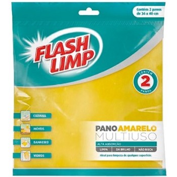 PANO MULTIUSO FLASH LIMP AMARELO C/2 UN