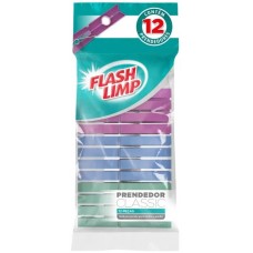 PRENDEDOR DE ROUPA CLASSIC FLASH LIMP 12 PC