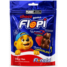 CHOCO GOMA FLOPI FLORESTAL SABOR MORANGO 116G