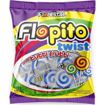 PIRULITO FLORESTAL FLOPITA TWIST TUTTI FRUT 450 G