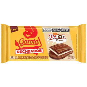 CHOCOLATE GAROTO RECHEADOS BATON CREME 90G