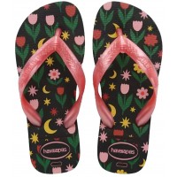 SANDALIAS HAVAIANAS KIDS FLORES PRETO 25/26