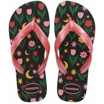 SANDALIAS HAVAIANAS KIDS FLORES PRETO 29/30