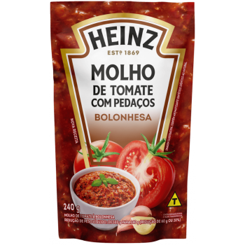 MOLHO DE TOMATE HEINZ PEDACOS BOLONHESA SACHE 240G