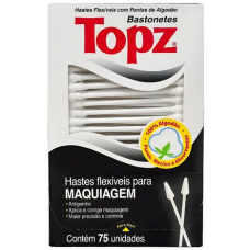 HASTES FLEXIVEIS TOPZ PARA MAQUIAGEM C/ 75UN