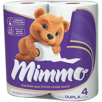 PAPEL HIGIENICO MIMMO FOLHA DUPLA 30 MTS C/ 4 ROLO
