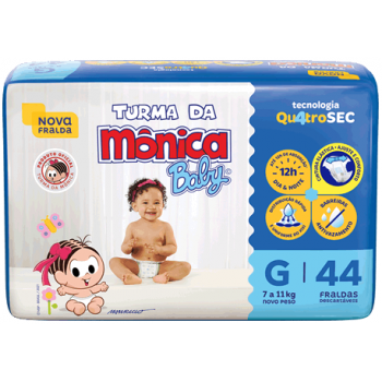 FRALDA DESCARTAVEL TURMA DA MONICA G 44 UN
