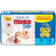 FRALDA DESCARTAVEL TURMA DA MONICA M 18 UN