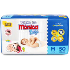 FRALDA DESCARTAVEL TURMA DA MONICA M 50 UN