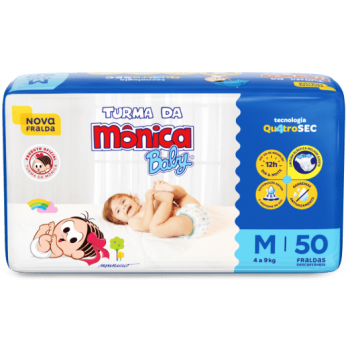 FRALDA DESCARTAVEL TURMA DA MONICA M 50 UN