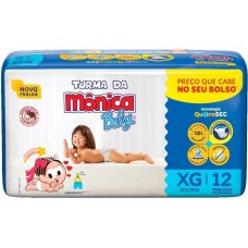 FRALDA DESCARTAVEL TURMA DA MONICA XG 12 UN