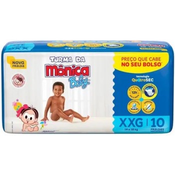 FRALDA DESCARTAVEL TURMA DA MONICA XXG 10 UN