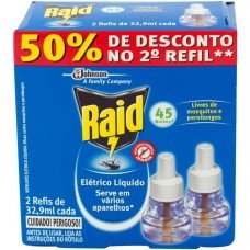 INSETICIDA RAID 45 NOITES C/2 REFIL 