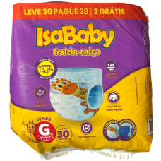 FRALDA CALÇA DESCARTAVEL ISABABY G LV30 PG28 UN FRALDA CALÇA DESCARTAVEL ISABABY G LV30 PG28 UN