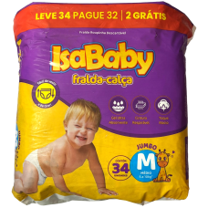 FRALDA CALÇA DESCARTAVEL ISABABY M LV34 PG32 UN FRALDA CALÇA DESCARTAVEL ISABABY M LV34 PG32 UN