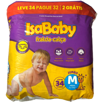 FRALDA CALÇA DESCARTAVEL ISABABY M LV34 PG32 UN