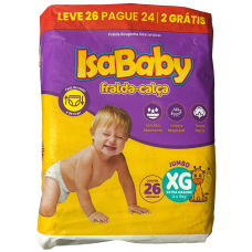 FRALDA CALÇA DESCARTAVEL ISABABY XG LV26 PG24 UN FRALDA CALÇA DESCARTAVEL ISABABY XG LV26 PG24 UN