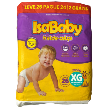 FRALDA CALÇA DESCARTAVEL ISABABY XG LV26 PG24 UN