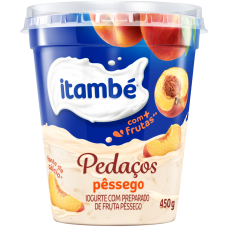 IOGURTE ITAMBE PESSEGO PEDAÇOS 450 GR