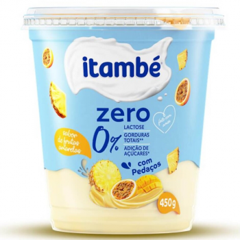 IOGURTE ITAMBE ZERO PEDACOS FRUTAS AMARELAS 450G