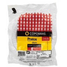 PRATO DESCARTAVEL COPOBRAS 15CM C/10