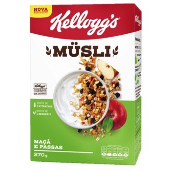 CEREAL MATINAL KELLOGGS MUSLI MAÇA E PASSAS 270GR