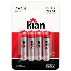 PILHA KIAN ZINCO AAA C/ 4UN