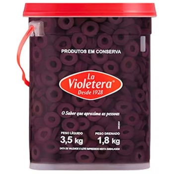 AZEITONA PRETA LA VIOLETERA FATIADA BALDE 1,8KG