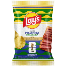 BATATA ELMA CHIPS LAYS LISA PICANHA BRASILEIRA 62G
