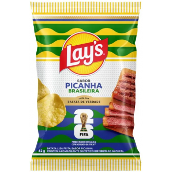 BATATA ELMA CHIPS LAYS LISA PICANHA BRASILEIRA 62G
