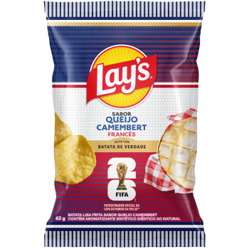 BATATA ELMA CHIPS LAYS LISA QUEIJO CAMEMBERT 62G